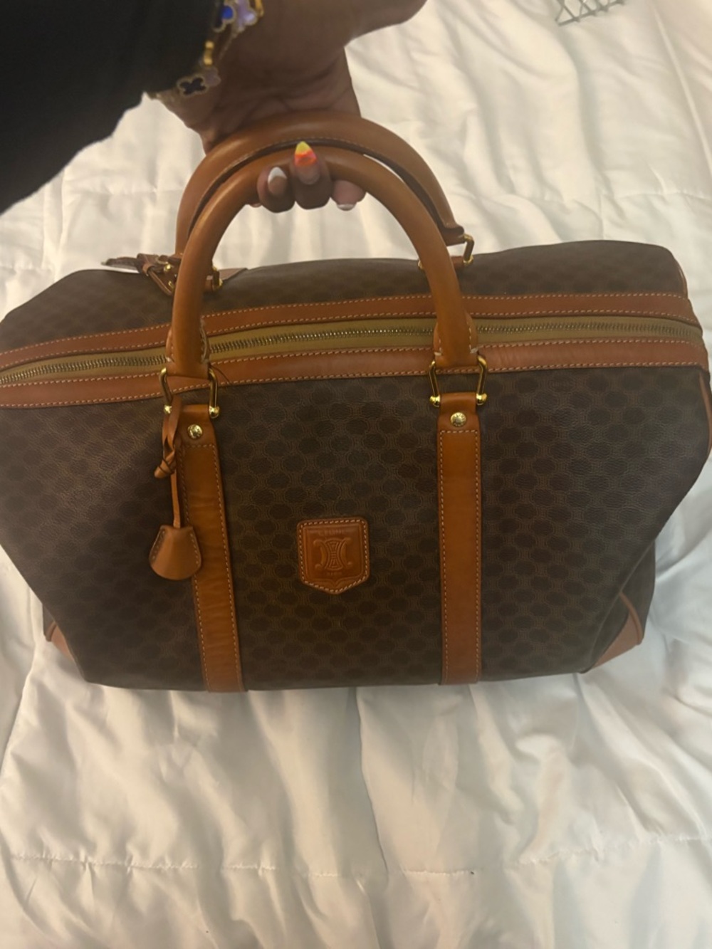 Authentic Celine Macadam Canvas Boston 45 Travel Bag - Picture 3 of 16